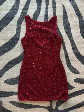 Red Sequin Mini Dress